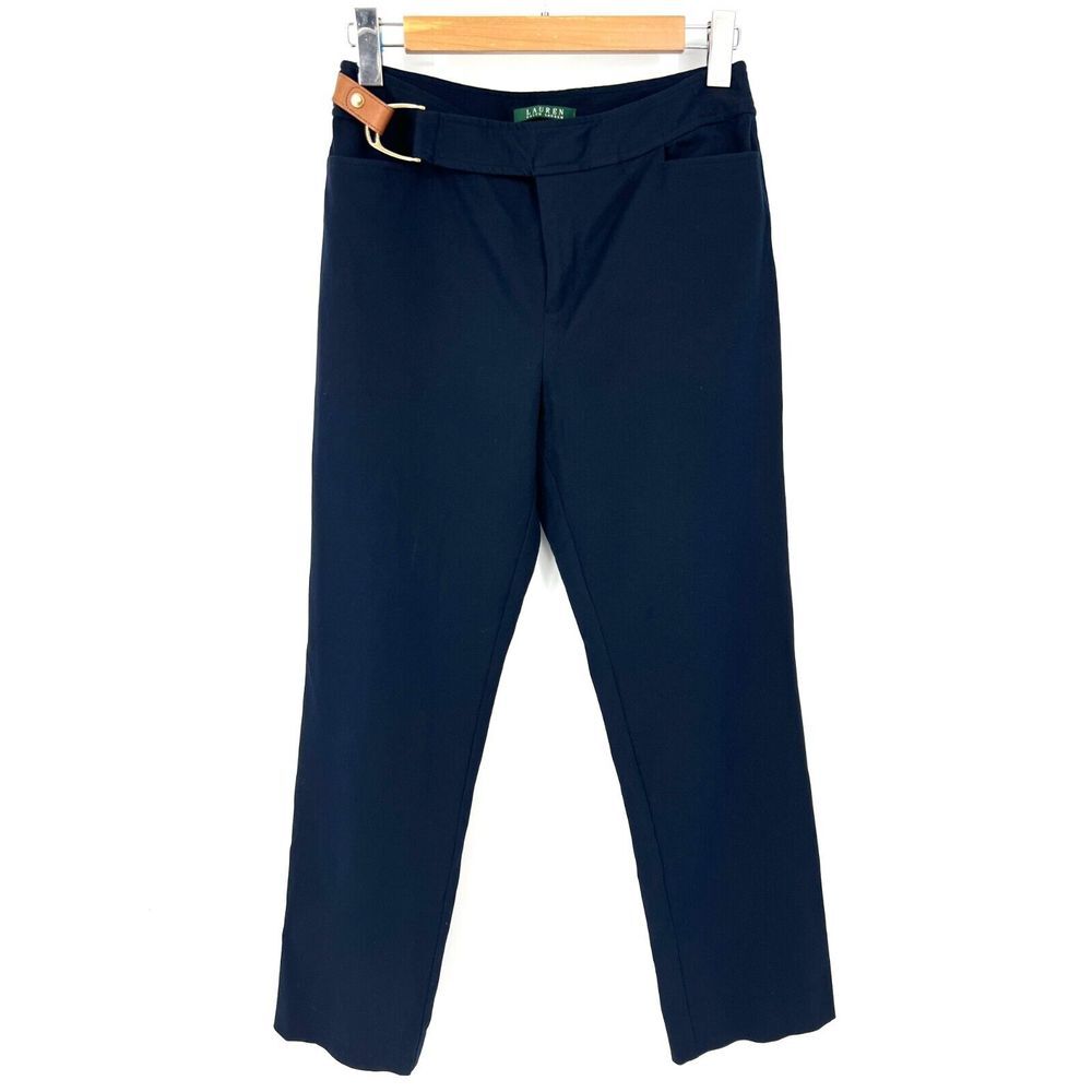 LAUREN RALPH LAUREN Riding Dress Pants Womens Size 6 Navy Bridal Buckle